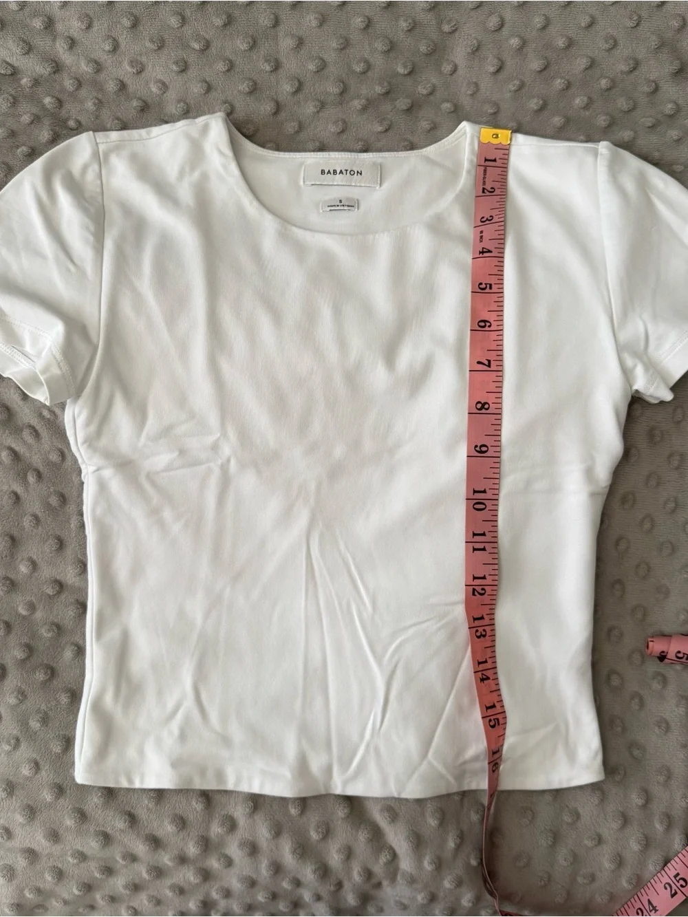 Babaton White Crewneck Short Sleeve Tee